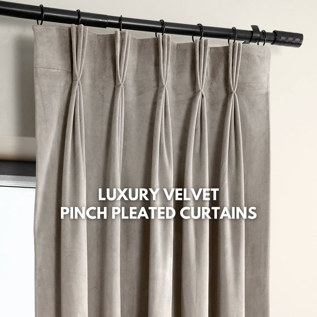 Luxury Velvet Pinch Pleat Curtains  | OEKO-Tex Certified | Blackout/Light Filtering
