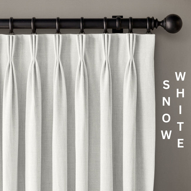 GOTS Certified Organic Cotton Linen Curtains - Triple Pinch Pleat, Blackout/Light Filtering Options | TheOrganicHabitat.com