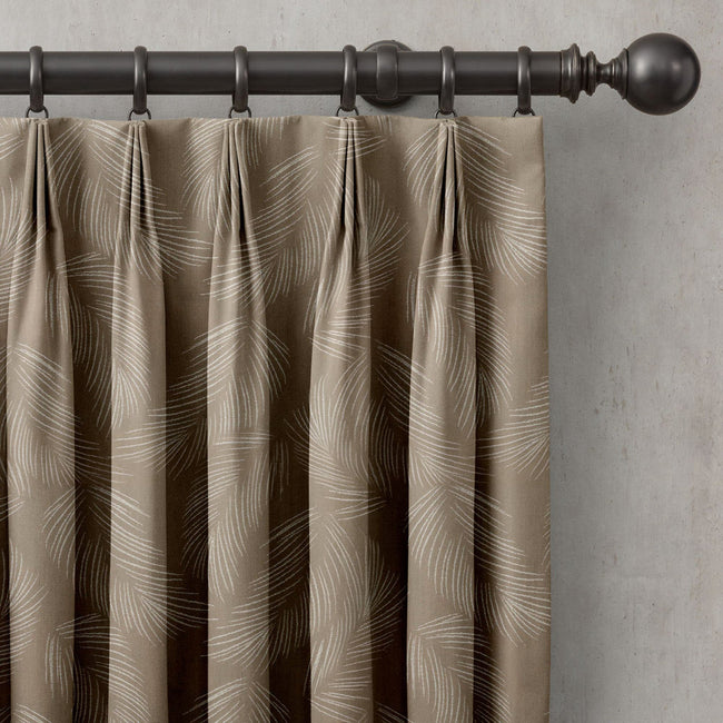 Feather Pattern Cotton Linen Curtains | Pinch & Euro Pleats | Standard & Made to Measure | Blackout or Light Filtering Liner