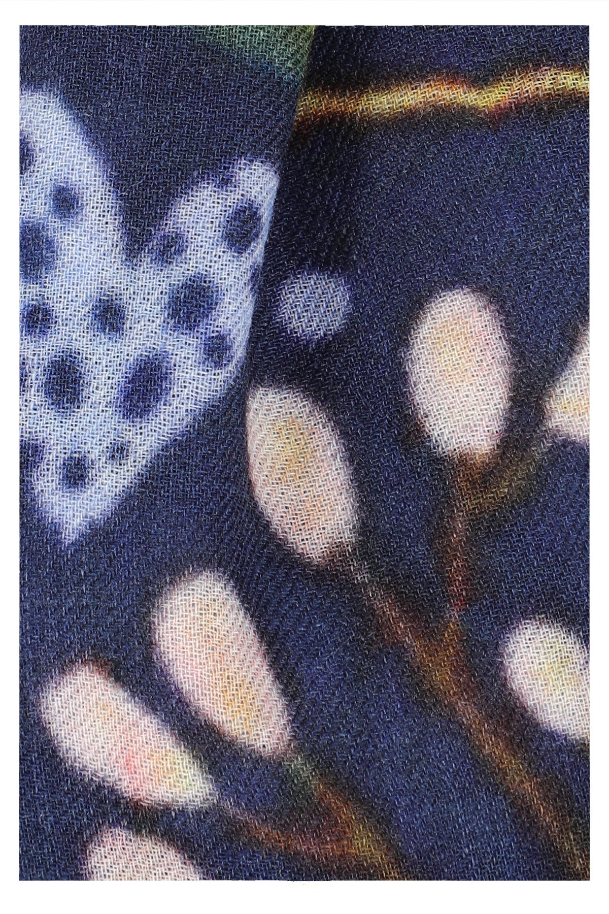 Enchanted Forest Wool Scarf - Navy-3