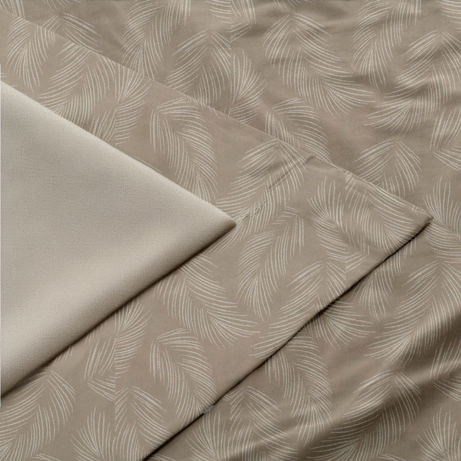 Feather Pattern Cotton Linen Curtains | Pinch & Euro Pleats | Standard & Made to Measure | Blackout or Light Filtering Liner