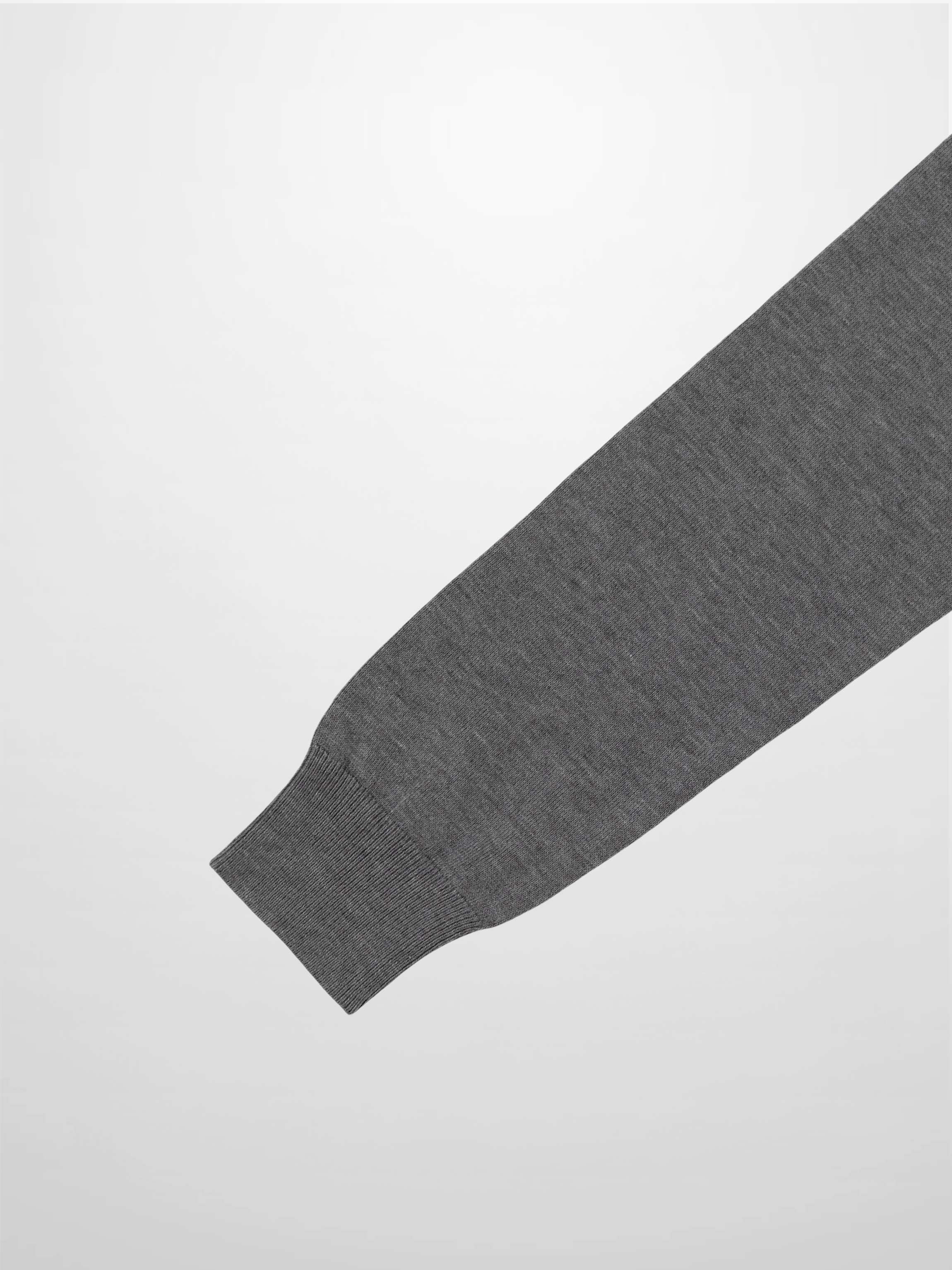 Wool Blend Collared Cardigan-Grey-4