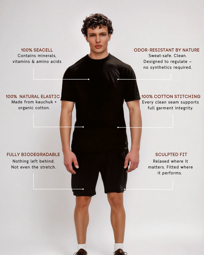 Men's SeaCell Sports Shorts - Black-2