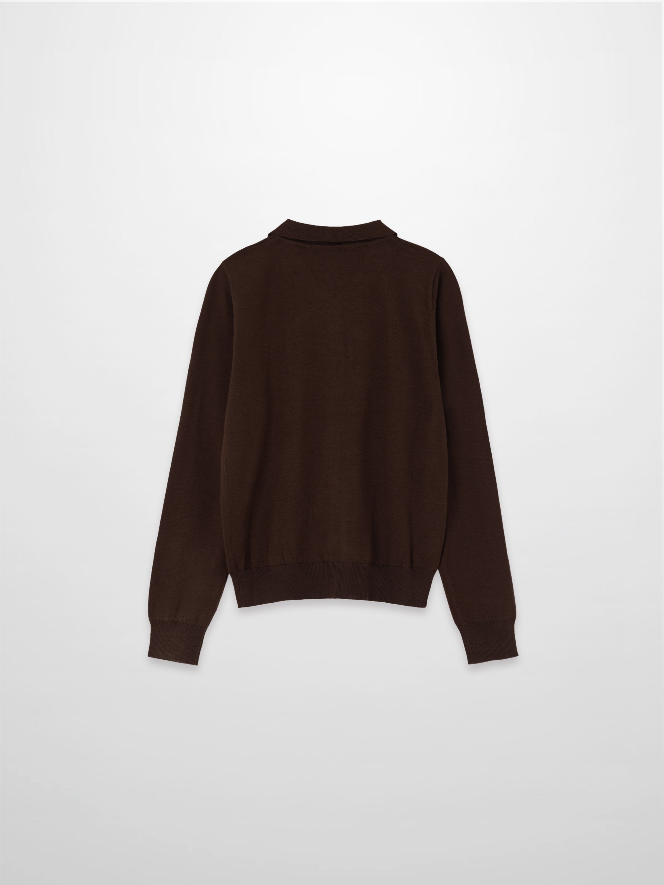 Wool Blend Collared Cardigan-Brown-1