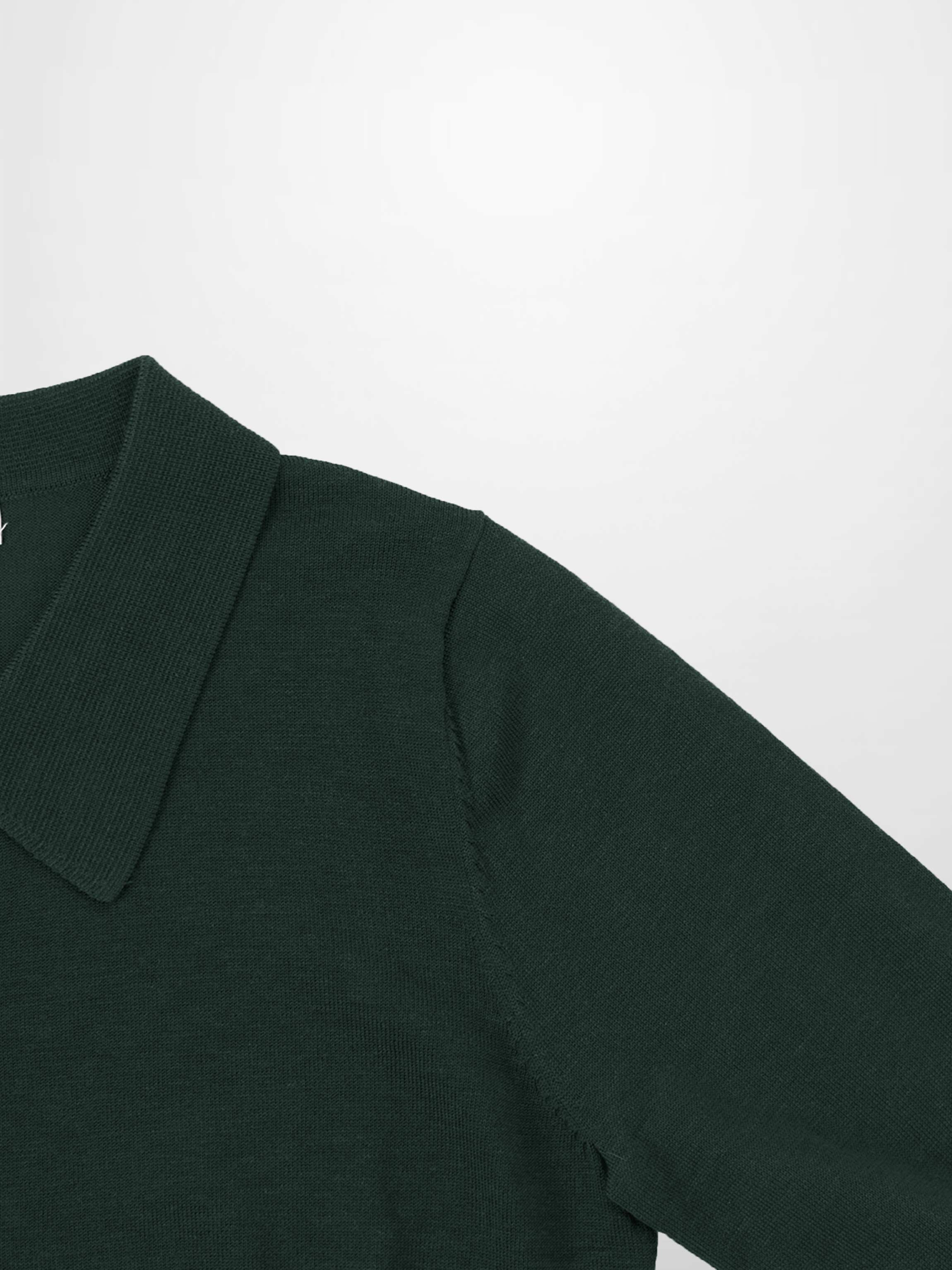Wool Blend Collared Cardigan-Green-3