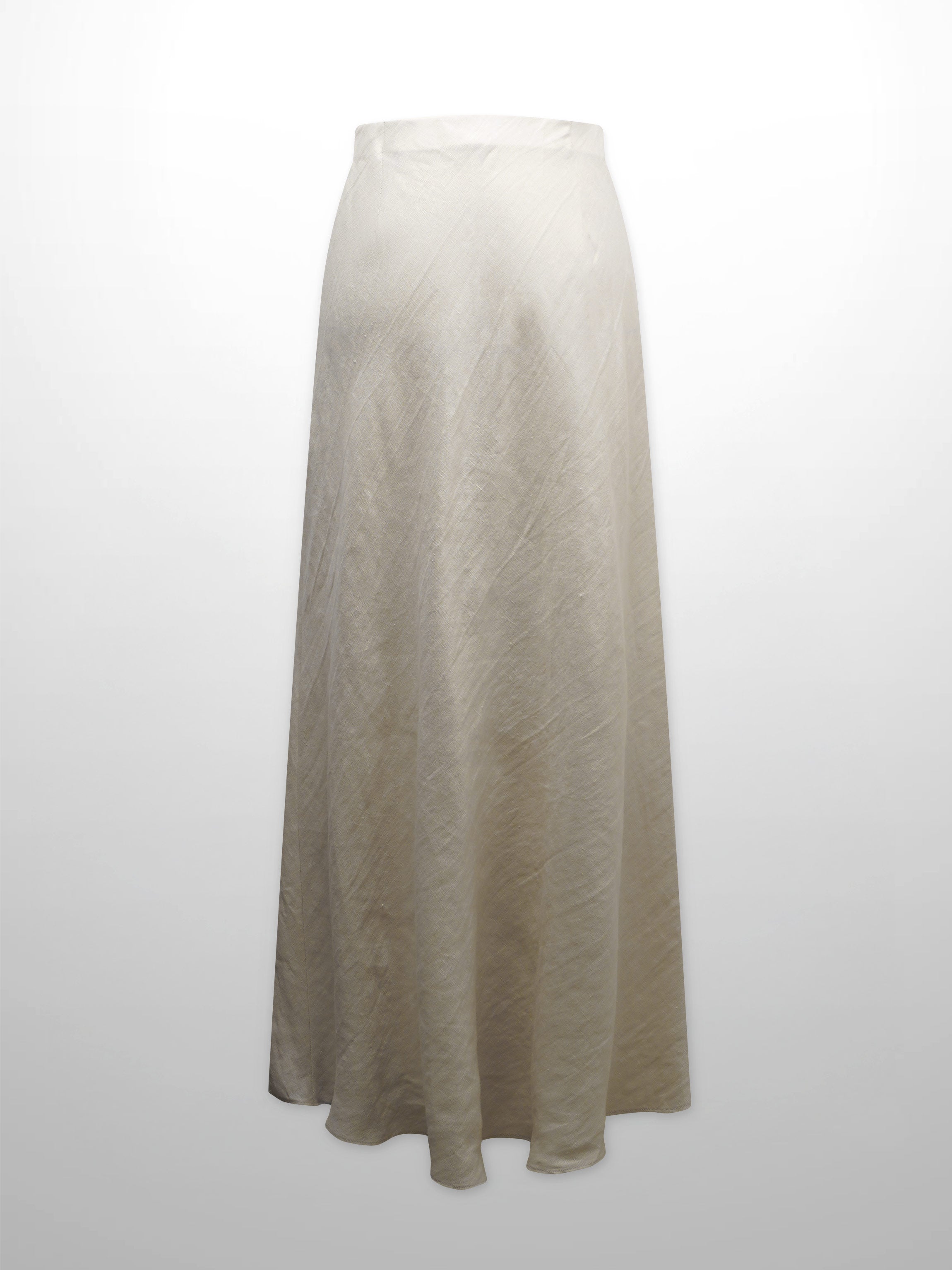 Linen Slip Skirt-Ecru
