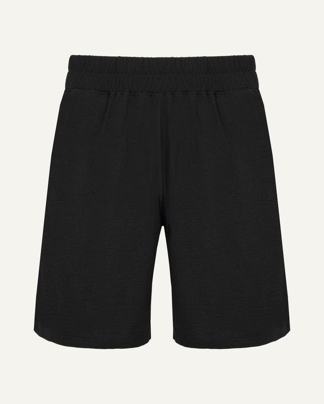 Men's Merino Wool Sports Shorts - Black-0