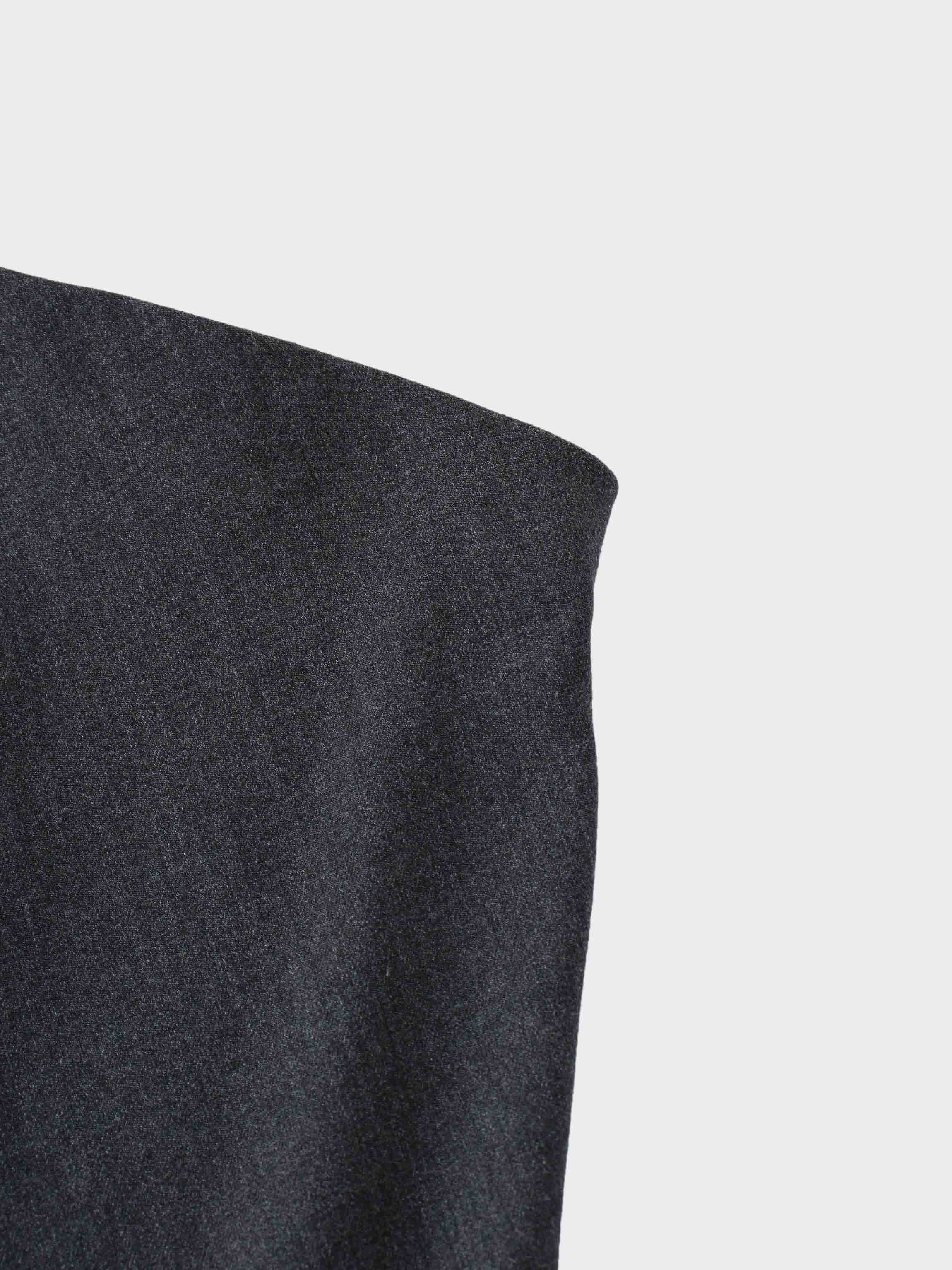 Wool Blend Slip Skirt-Grey-4