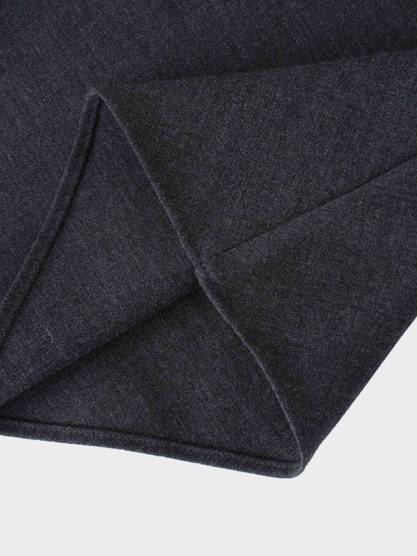 Wool Blend Slip Skirt-Grey-3