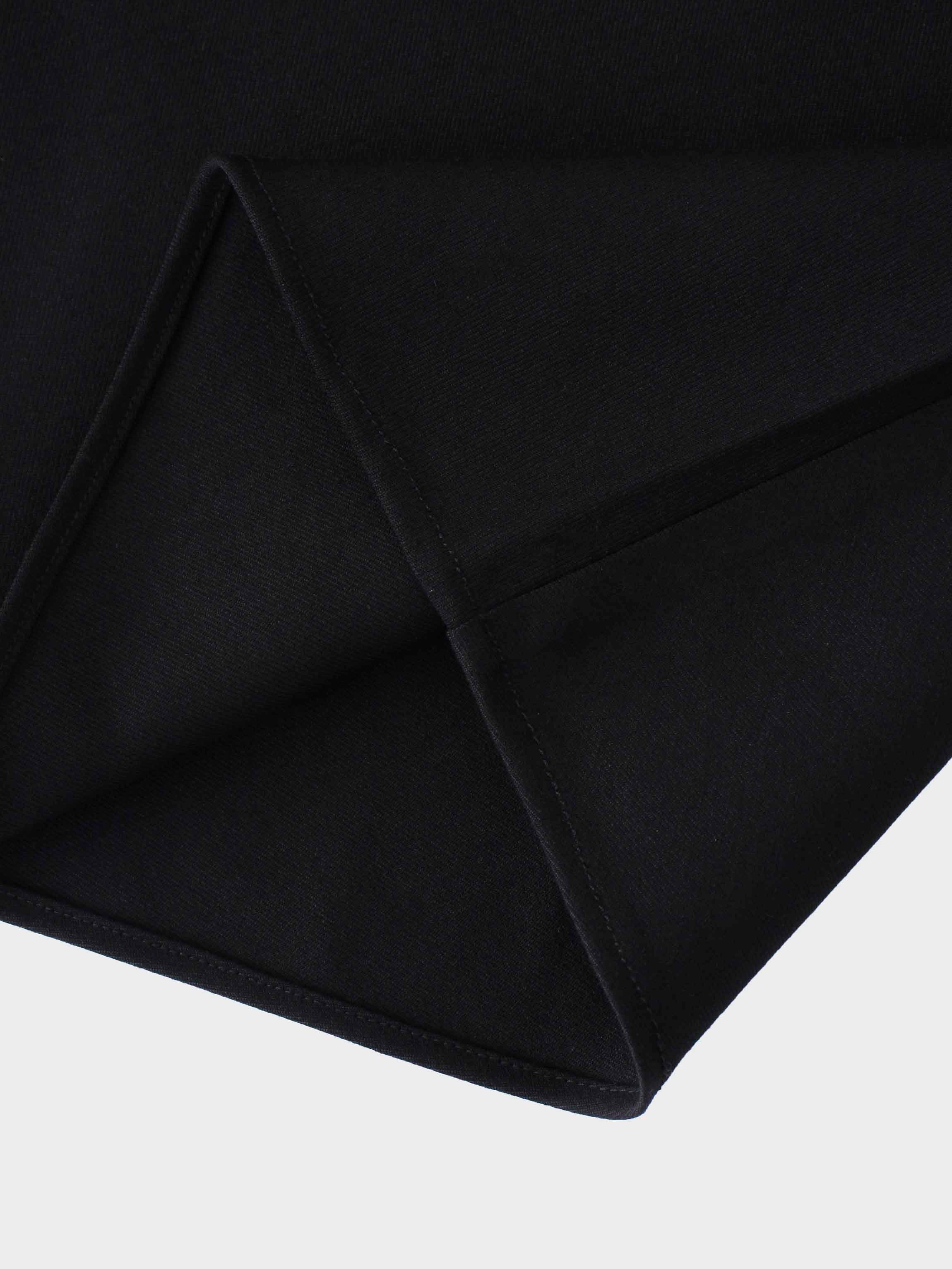 Wool Blend Slip Skirt-Navy-3