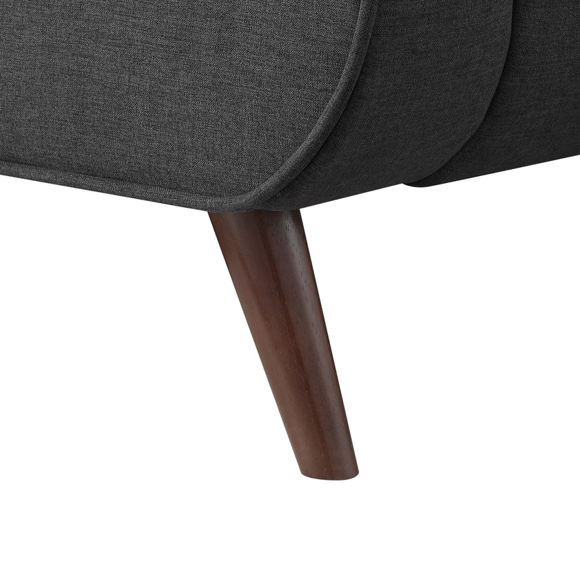 Charcoal Solid Wood Twin Upholstered Linen Bed-7