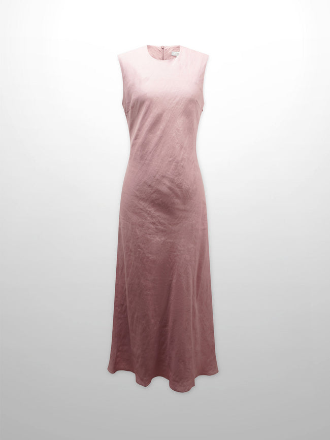 Linen A-Line Slip Dress-Blush