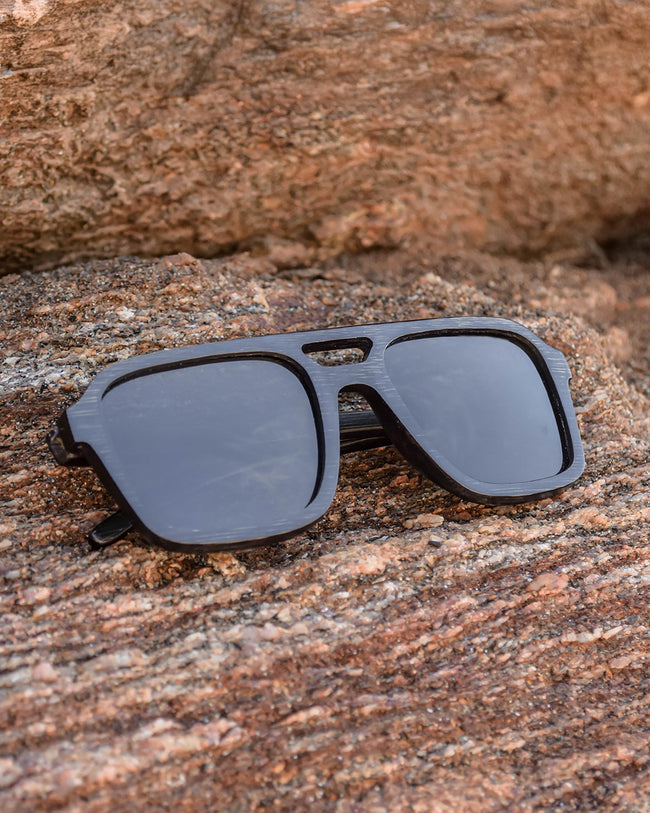 Boss Big Bamboo Sunglasses | Large Black Frame, Polarized UV400 Floating Shades