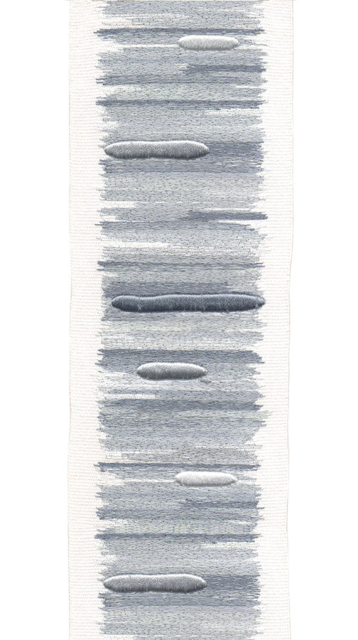 Embroidered Trim with Abstract Stripes | 10cm Cotton Canvas Trimming | Sold By The Metre