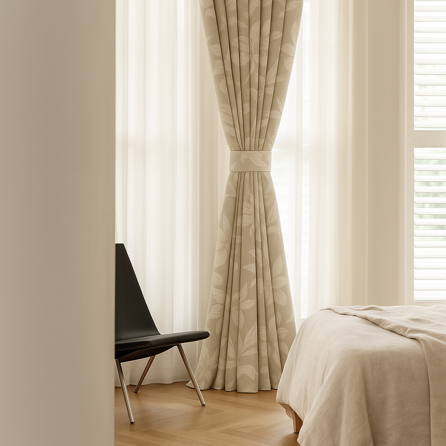 Luxury Cotton Linen Jacquard Floral Curtains | Custom Sizes & Liner Options | Perfect for Modern & Traditional Interiors