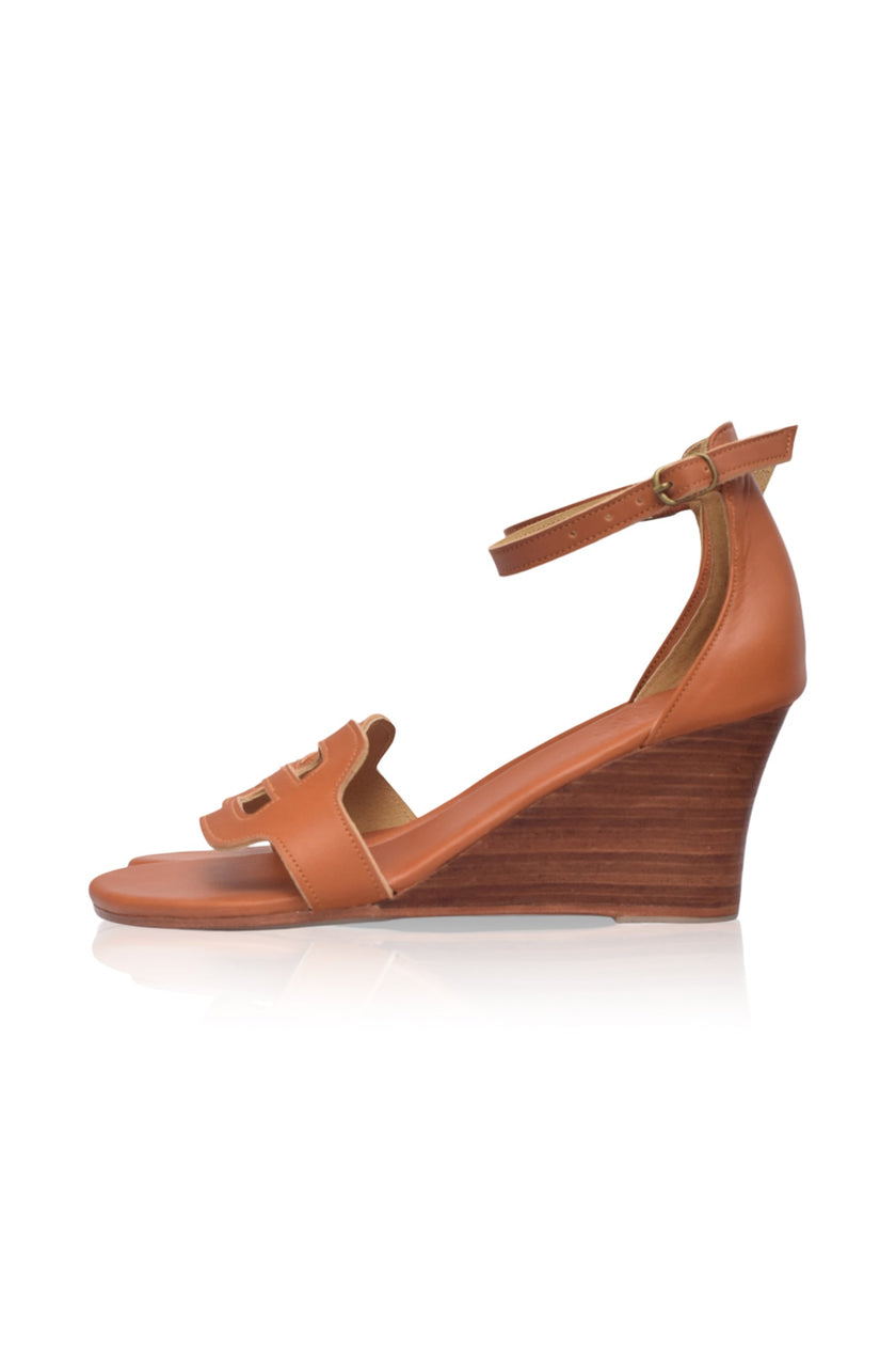 Como Leather Wedge Sandals-5