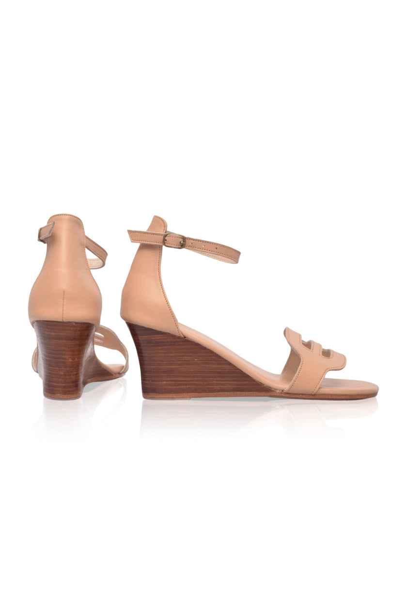 Como Leather Wedge Sandals-4