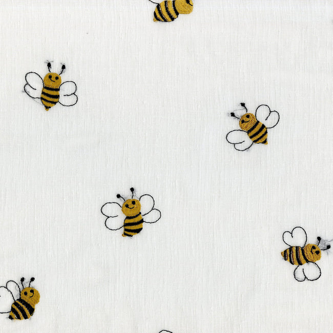 Honey Bee Embroidered Pure Linen Roman Blind for Kids Room & Nursery – Custom Corded Shade with Blackout or Light Filtering Liner