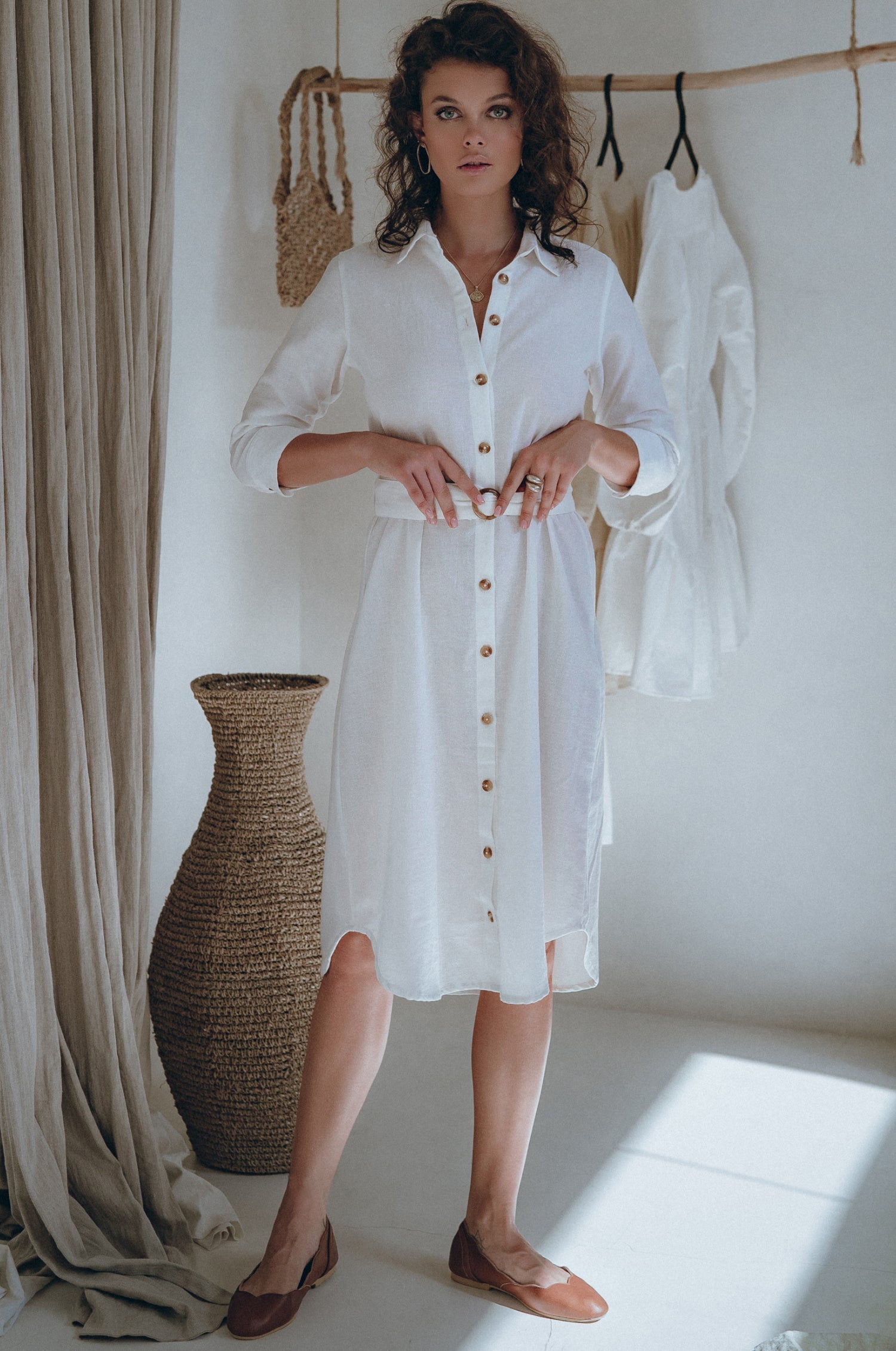 Essence Shirt Linen Dress-1