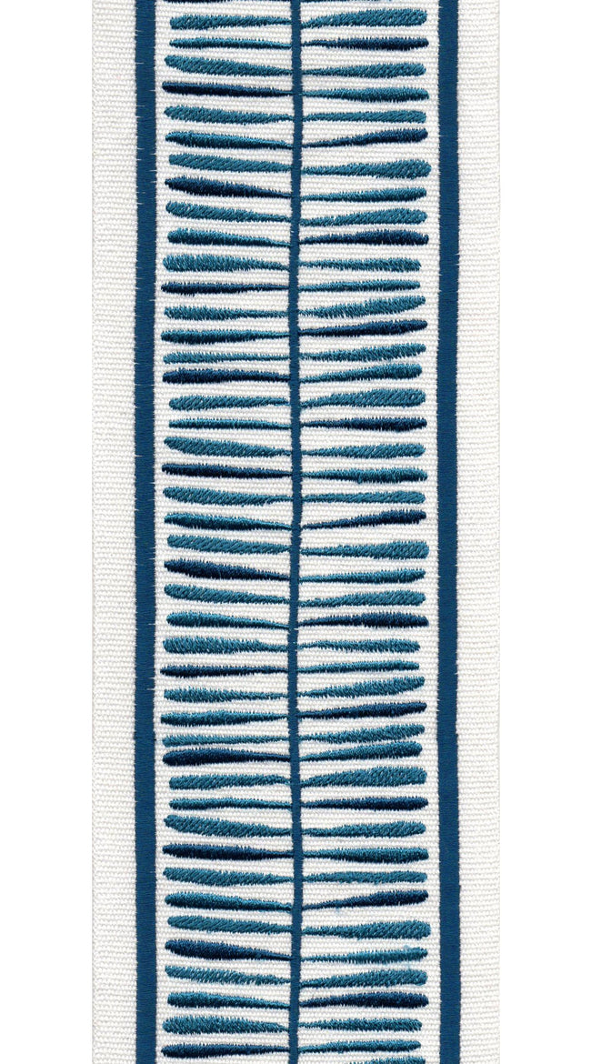 Wide Cotton Canvas Embroidered Trim Tape | 4 Inch (10.16cm) | 5 Colours | By The Metre