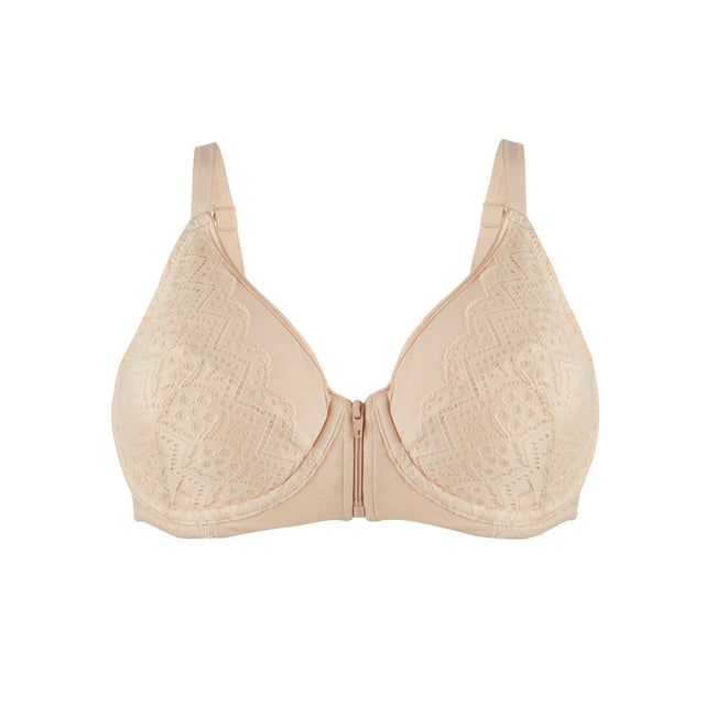 Grace - Silk & Organic Cotton Full Cup Front Zip Wired Bra-0