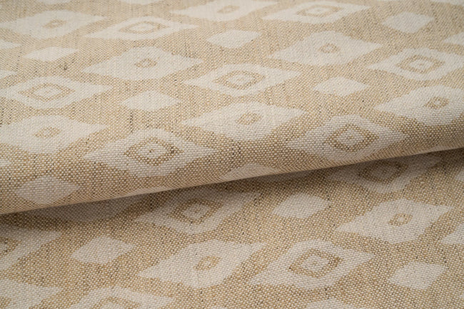 Eco Friendly Hemp Fabric with Ikat Pattern for Curtains & Cushions - GOTS Certified, 240gsm, 147cm Wide - By the Metre