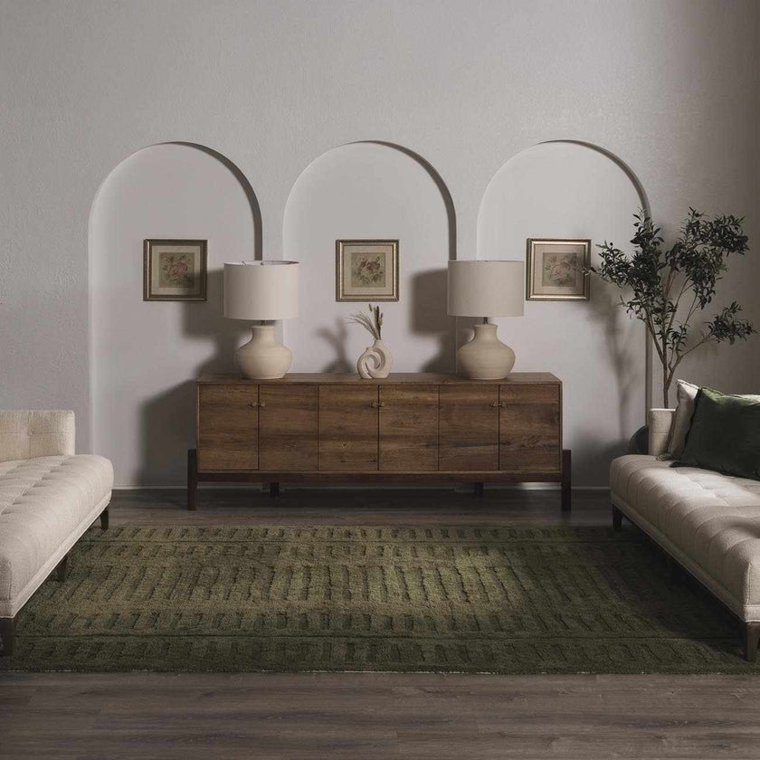Washable Wool Rug - Green-2