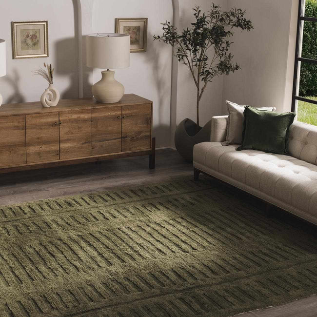 Washable Wool Rug - Green-0