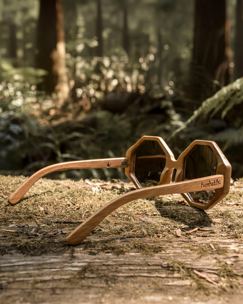 Festival Bamboo Sunglasses | Gold Reflective and it Floats!