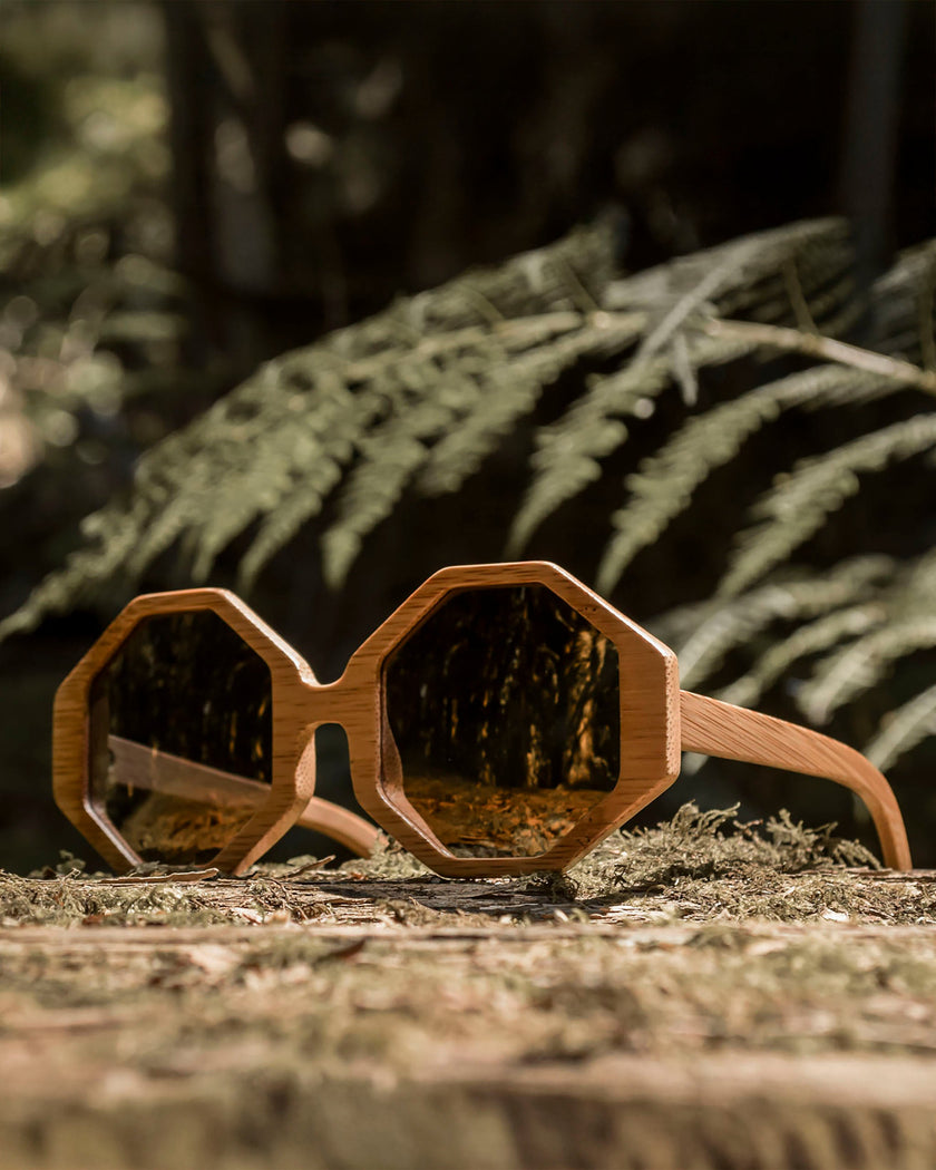 Festival Bamboo Sunglasses | Gold Reflective and it Floats!