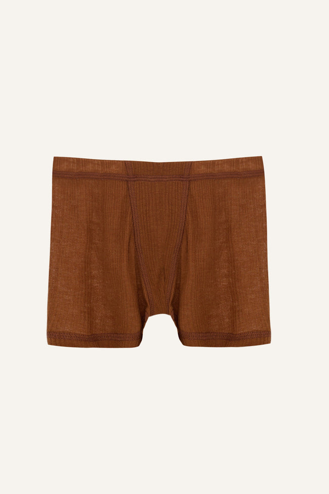 Lyocell-Wool Kids Boxers - Brown-0