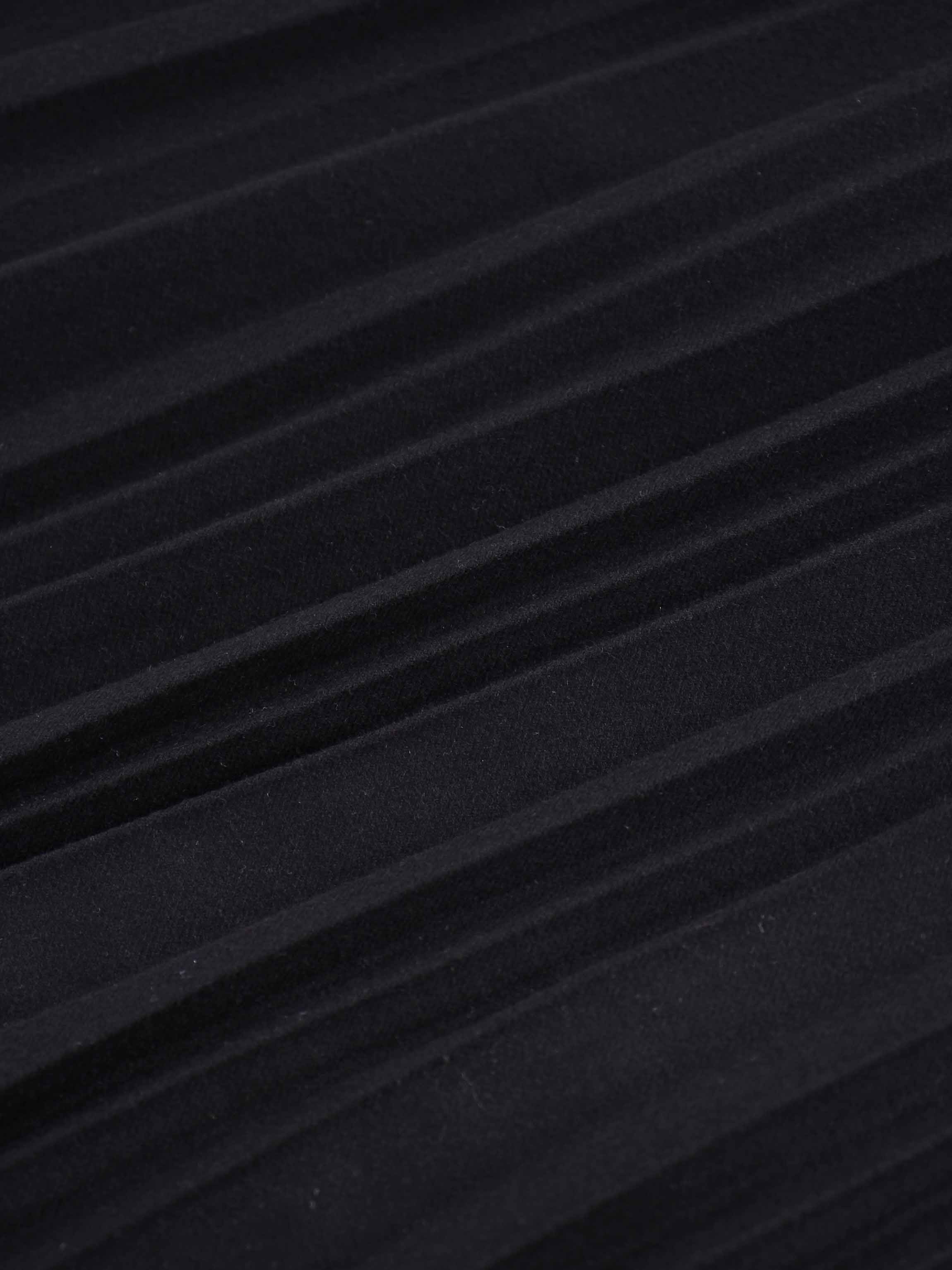 Wool Blend Pleated Skirt-Black-4