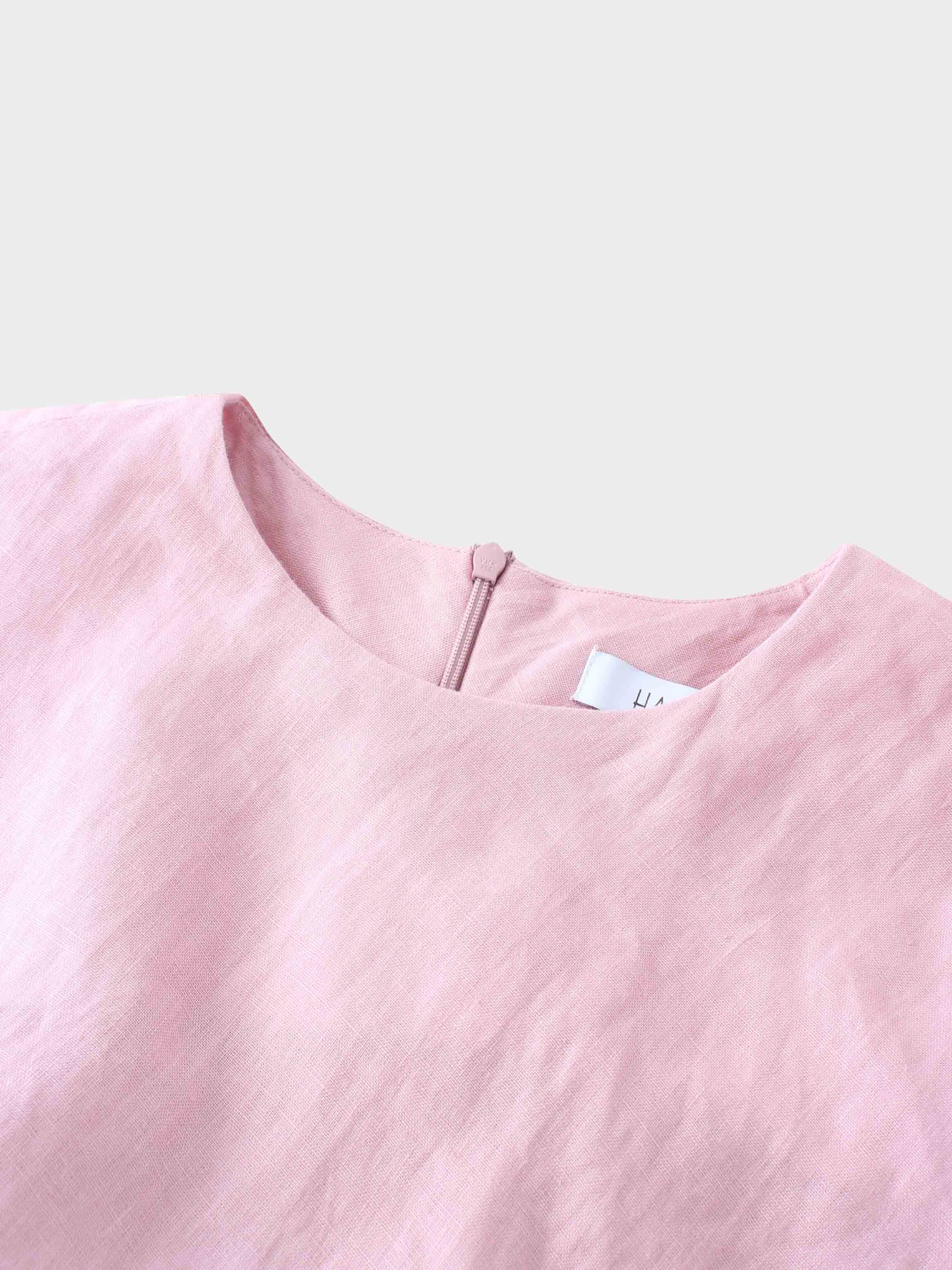 Linen A-Line Slip Dress-Blush