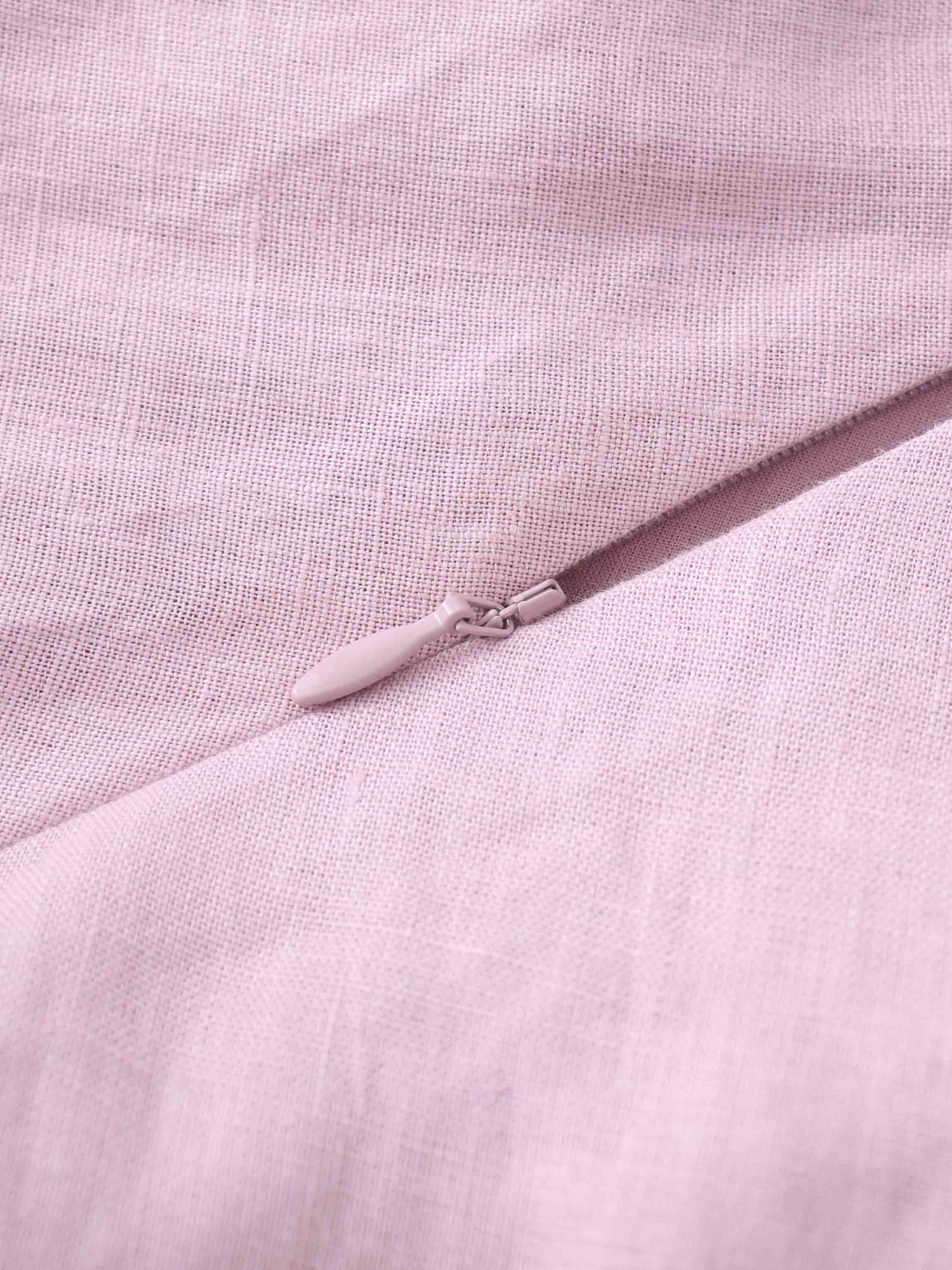 Linen A-Line Slip Dress-Blush