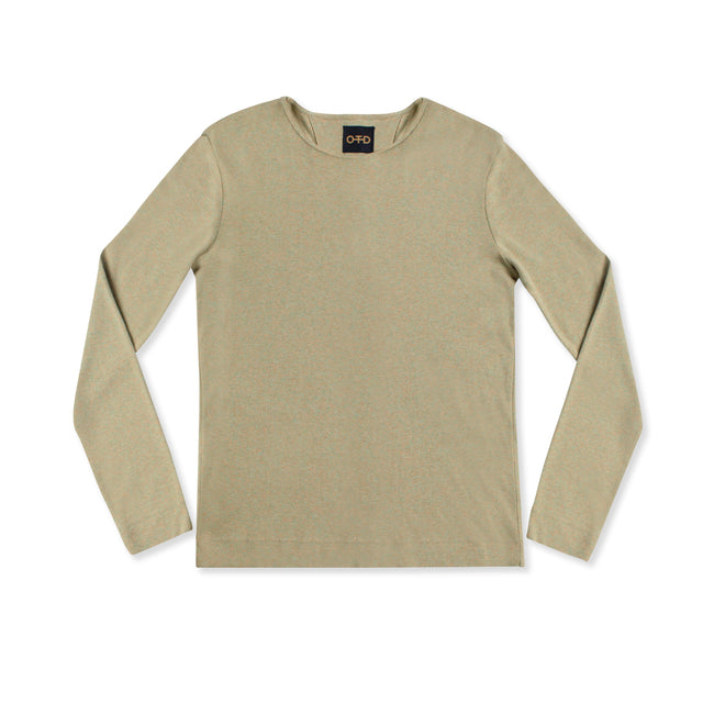 Long Sleeve Ribbed Cotton Crewneck (Laurel Heather)-0