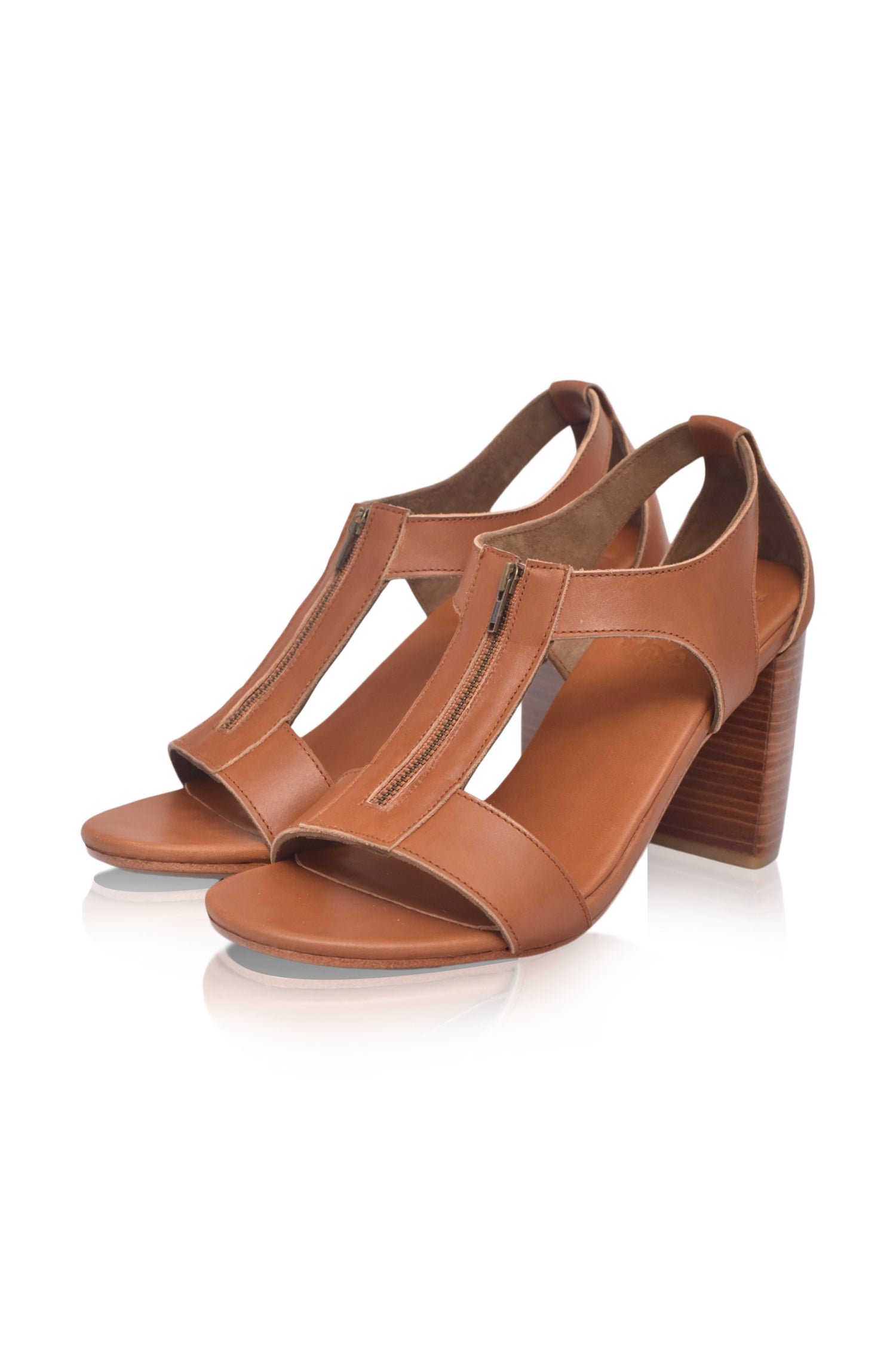 Makoa Block Heel Leather Sandals-3