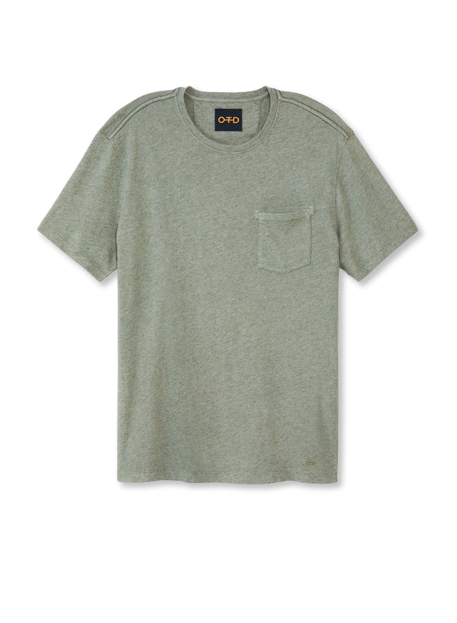 Linen-Blend Pocket Tee (Chalkboard Green)-0