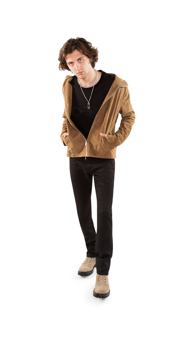 Hooded Suede Jacket-1