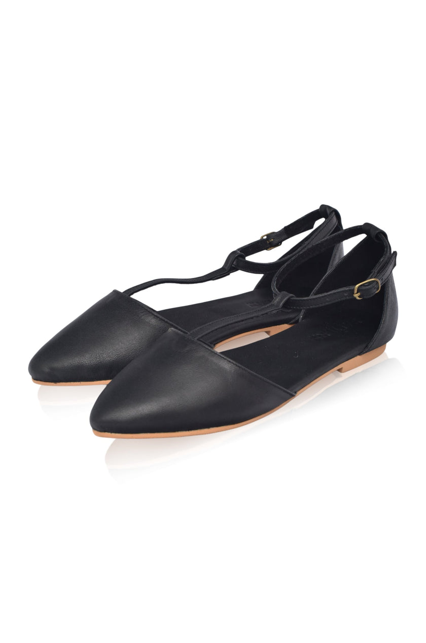 Paula Pointy Leather Flats-3