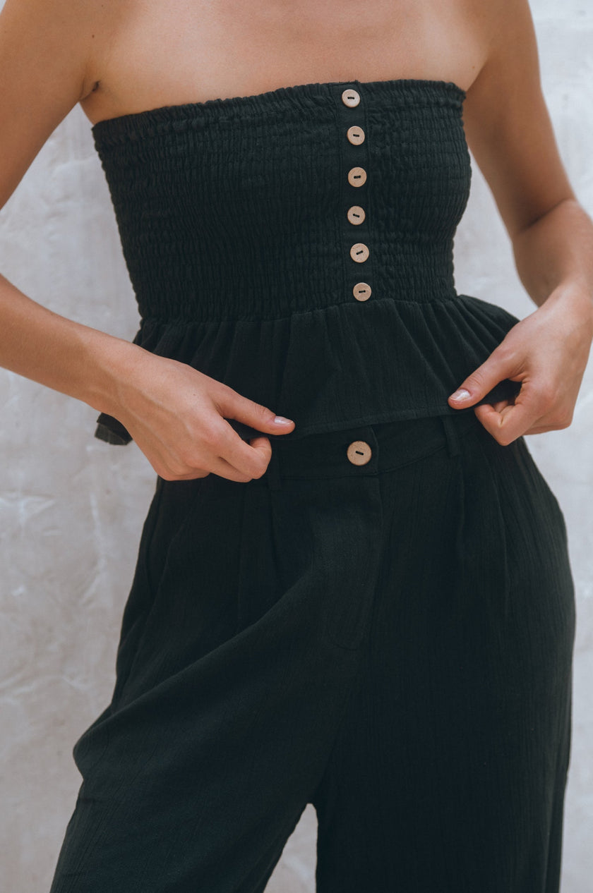 Raya Wide Leg Linen Pants-2