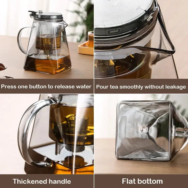 Glass Teapot with Press Strainer for Enhanced Tea Experience-1