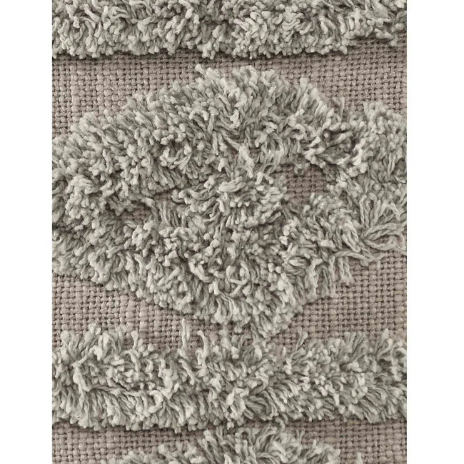 Grey Cushion Cover with Tassels | 40x40cm | Tufted Cotton | Boho Style-1