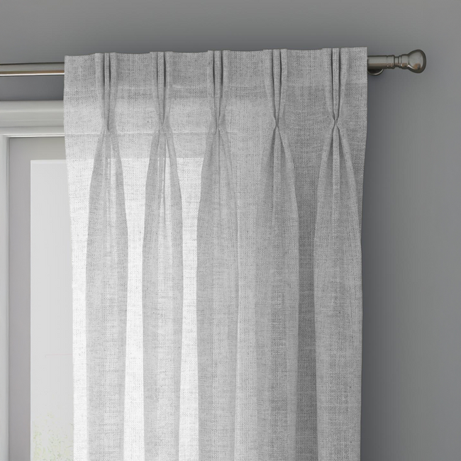 White Linen Sheer Curtains - Triple Pinch Pleat - Standard Sizes & Made to Measure