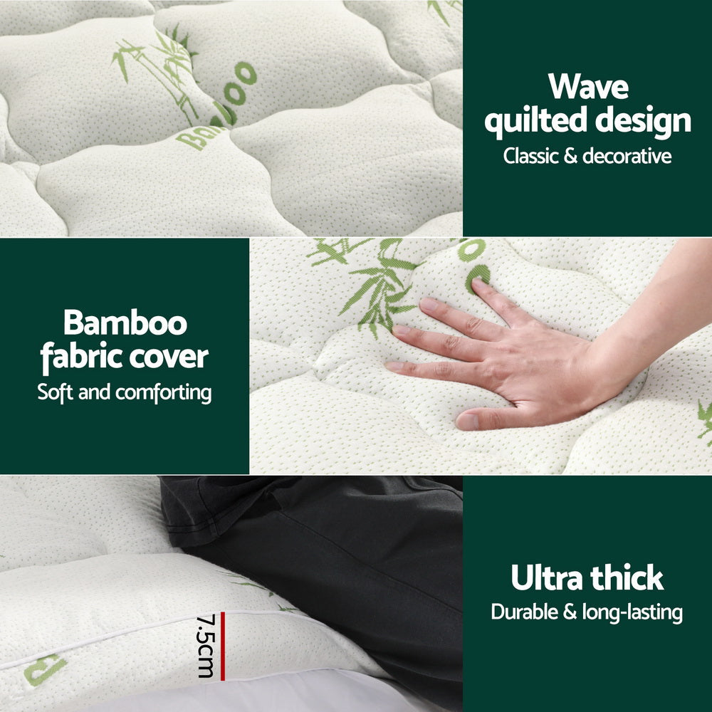 NNEDSZ Bedding Mattress Topper Pillowtop Bamboo 7.5cm King-3