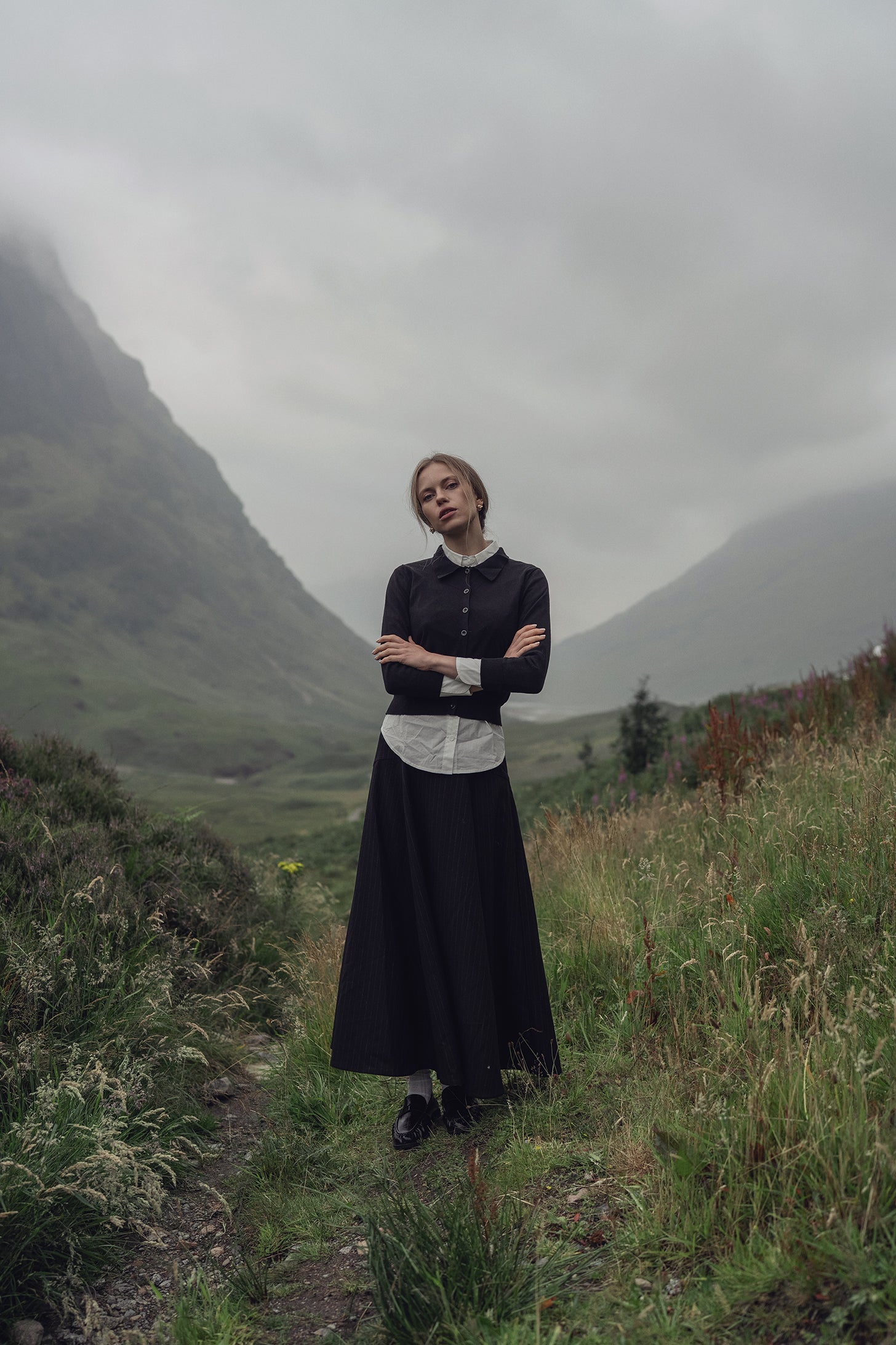 Wool Blend Yoke Skirt 37