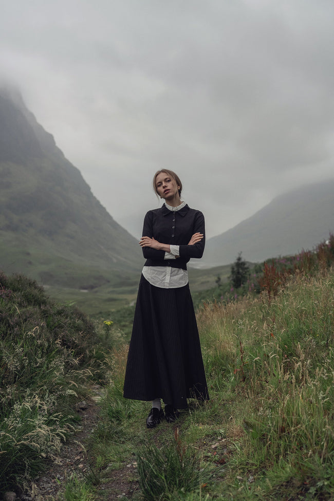 Wool Blend Yoke Skirt 37