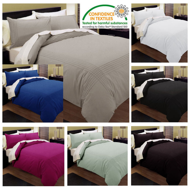 NNEDSZ Pintuck Quilt Cover Set Linen Double-1