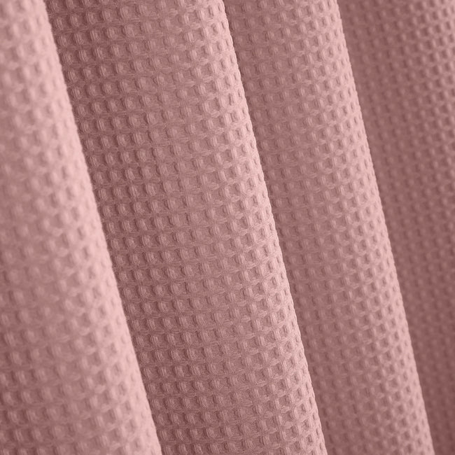 Dusty Pink Organic Cotton Waffle Shower Curtain | Mold Resistant | Quick Dry
