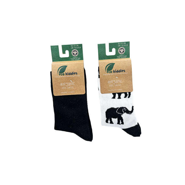 ECO ESSENTIALS ORGANIC COTTON KIDS SOCKS DUO: SCHOOL & SAFARI-0