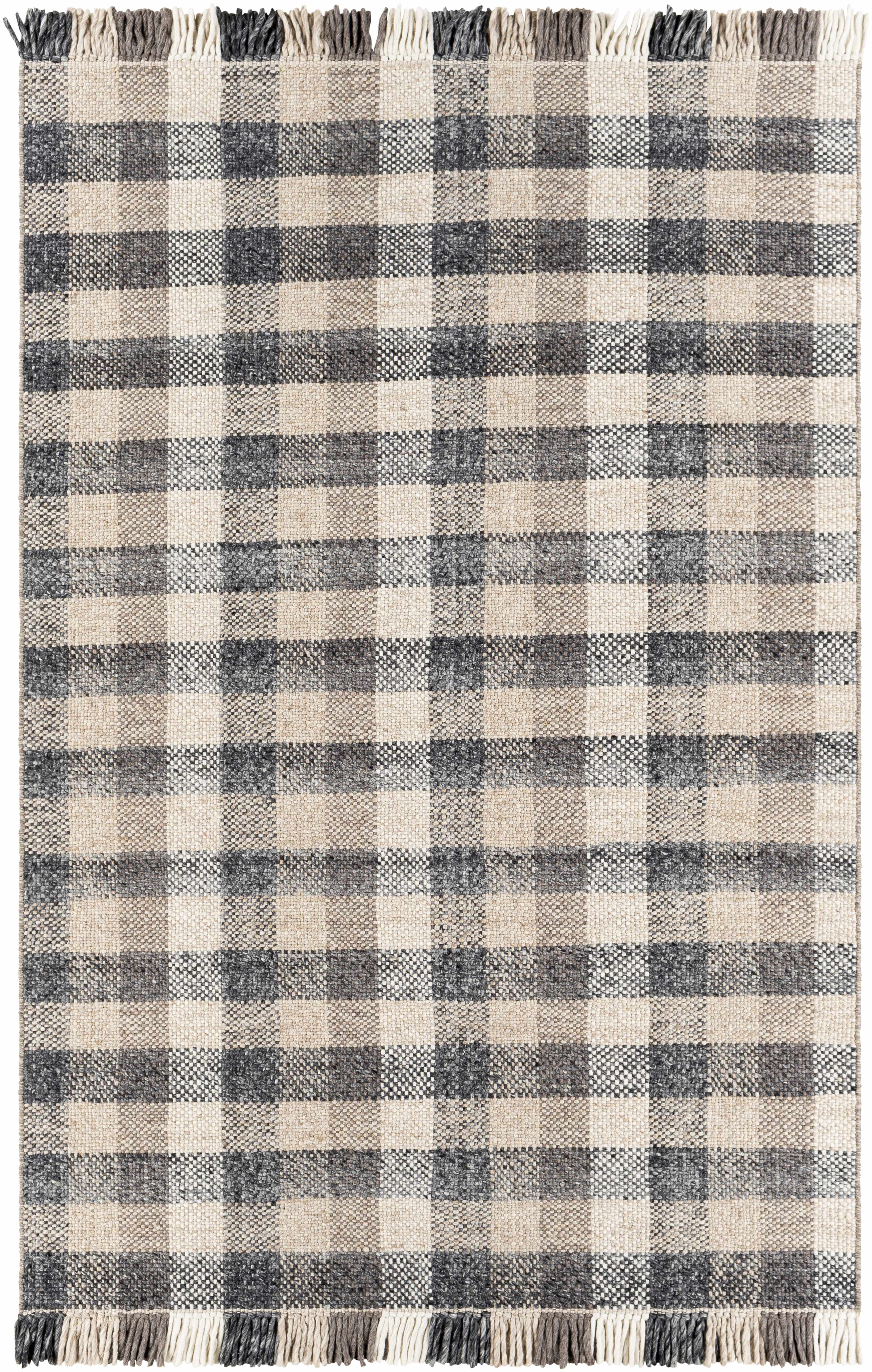 Chilliwack Gray Plaid Wool Rug-1